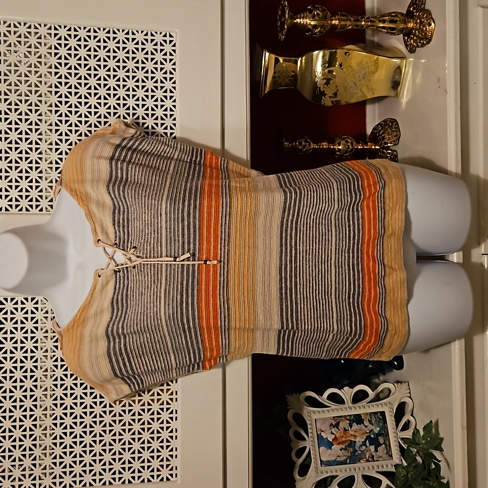 Chaps Denim Striped Light  Knit Top